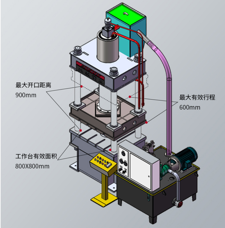 400噸水槽液壓機(jī)模壓工藝過程